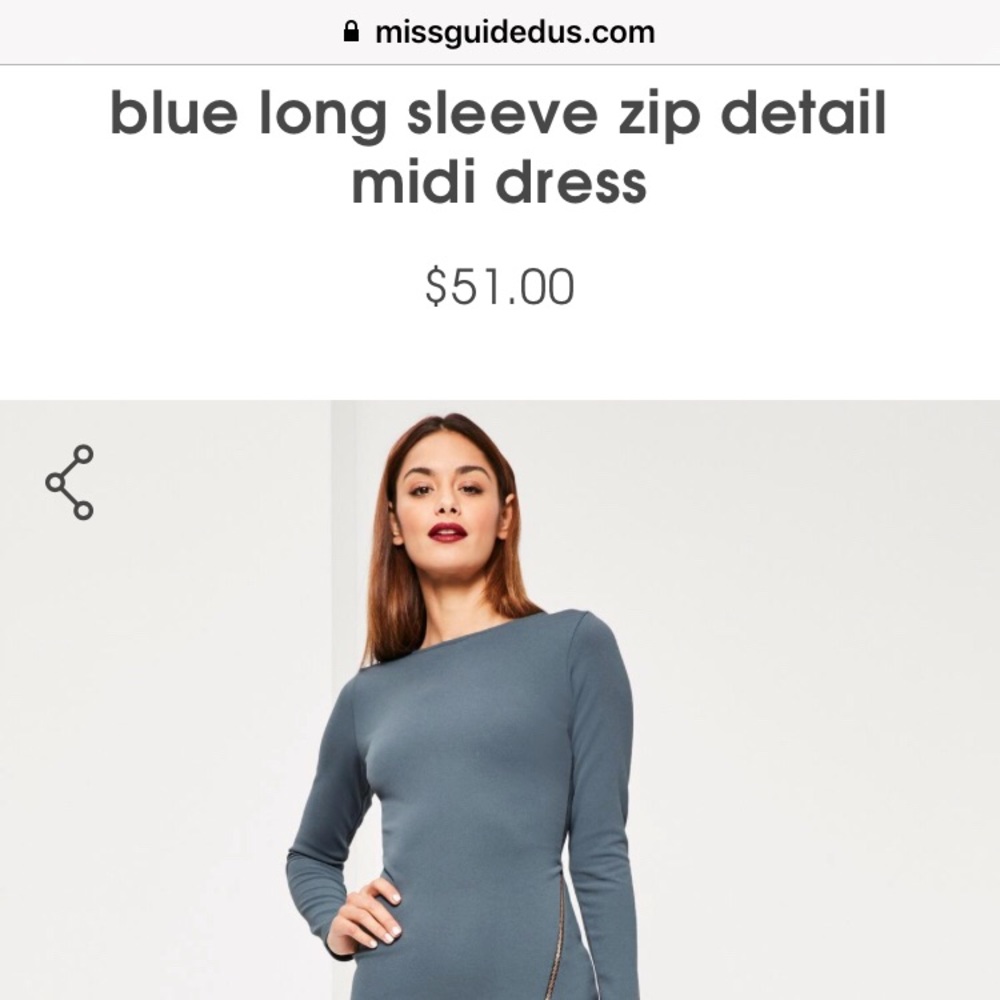 MISSGUIDED BLUE DRESS - Picture 3 of 3